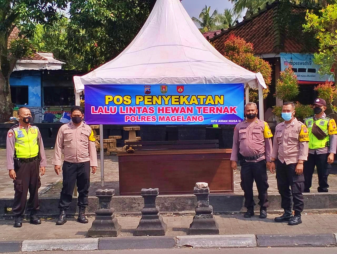 Pos Penyekatan Hewan Ternak Polres Magelang di Salam antisipasi PMK