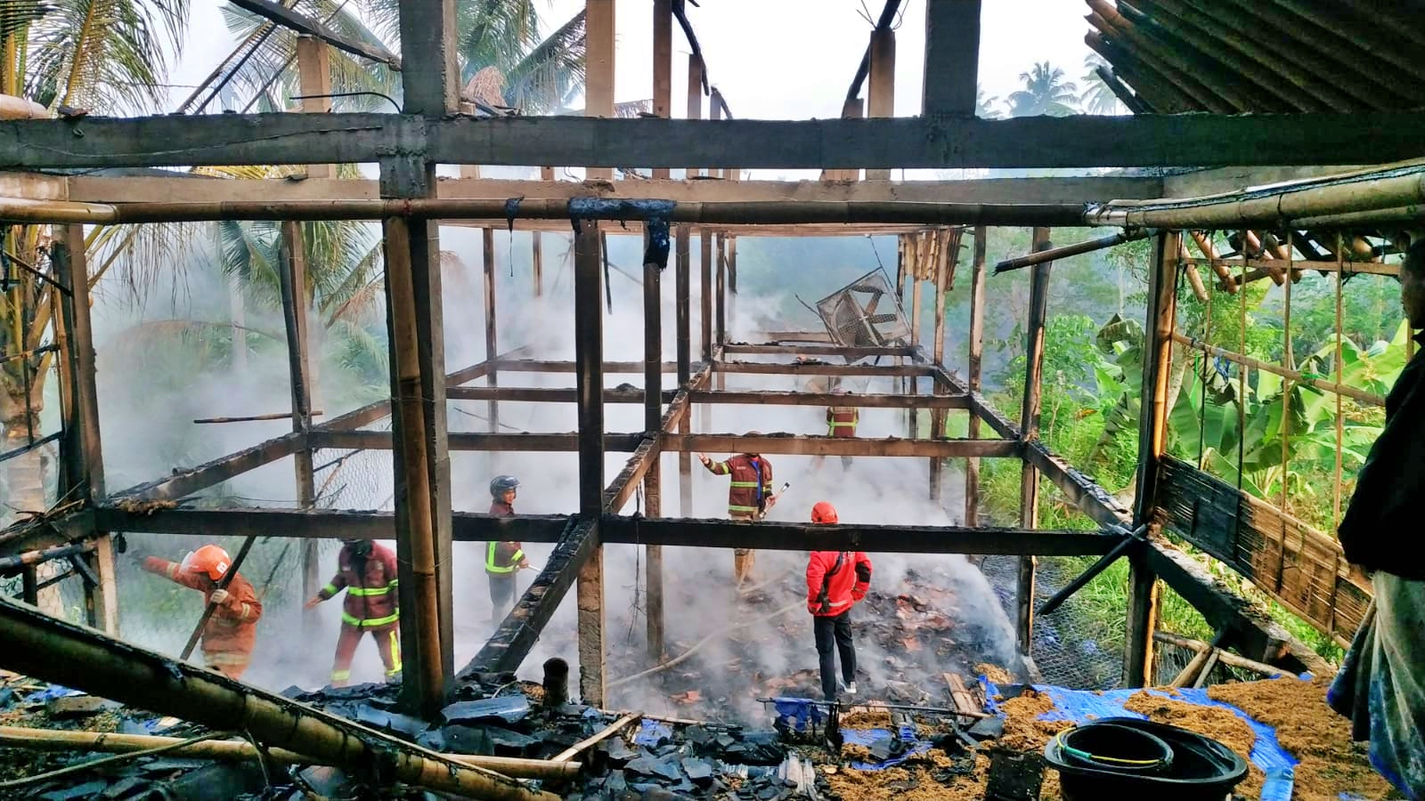 Sebuah kandang ayam di Magelang ludes terbakar