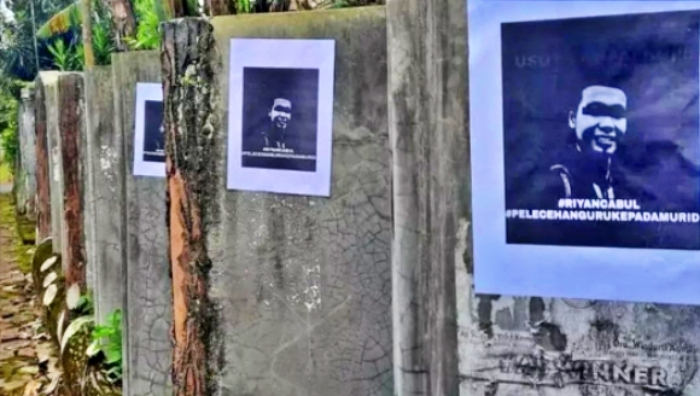 Selembaran foto diduga oknum guru yang chat mesum muridnya di Magelang