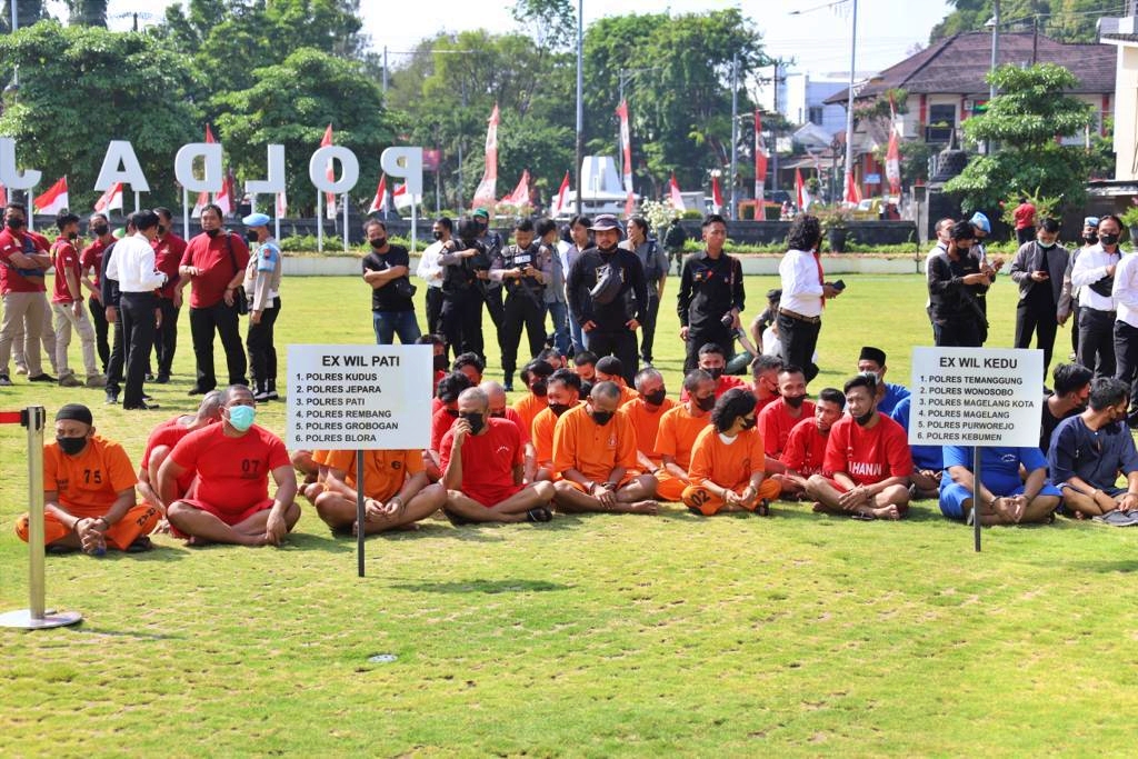 Tersangka kasus Narkoba yang berhasil diungkap jajaran Polda Jateng