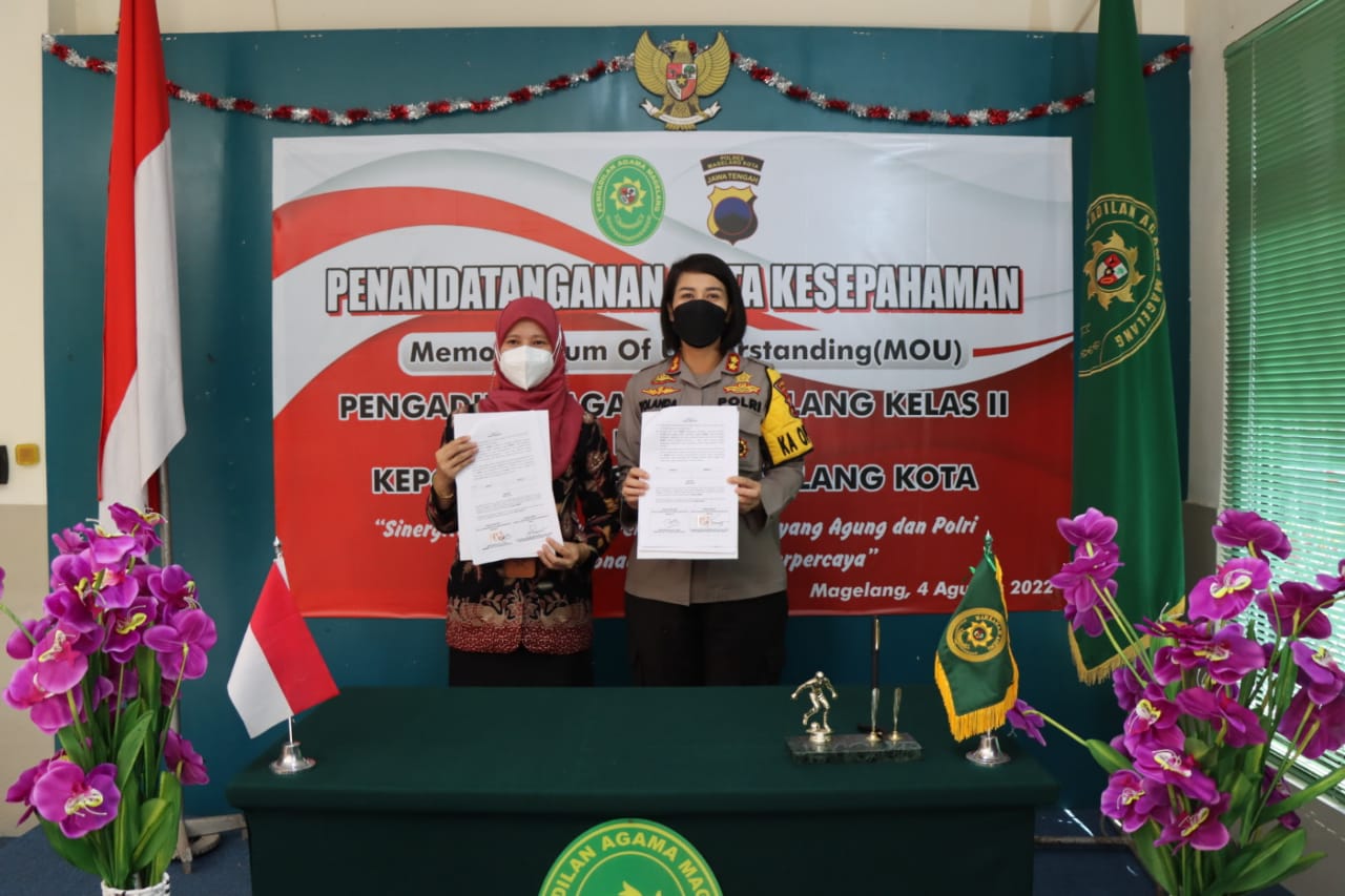 Perkuat Sinergitas, Polres Magelang Kota dan Pengadilan Agama Magelang Teken MoU