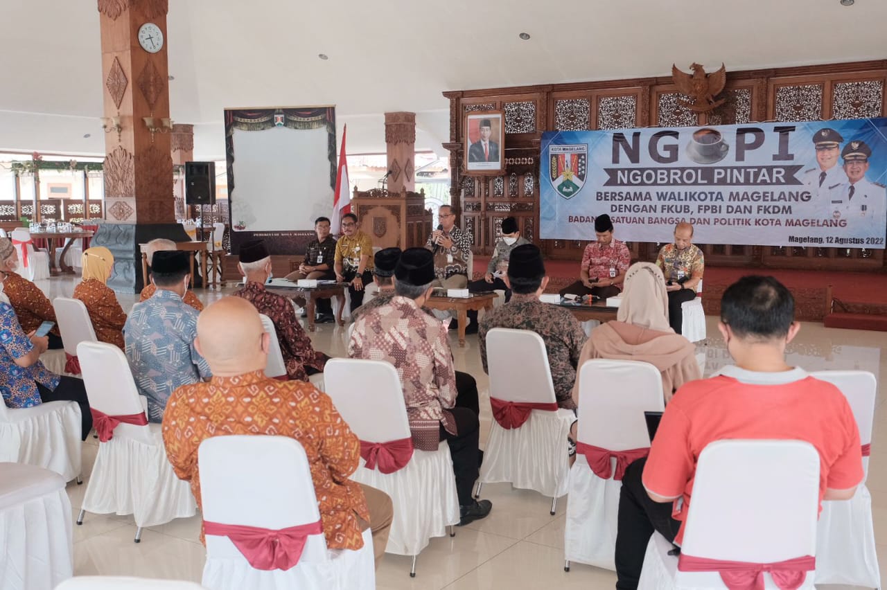 Jaga Toleransi dan Kondusifitas Kota Magelang, Wali Kota ajak FKUB, FPBI dan FKDM “Ngopi Bareng”