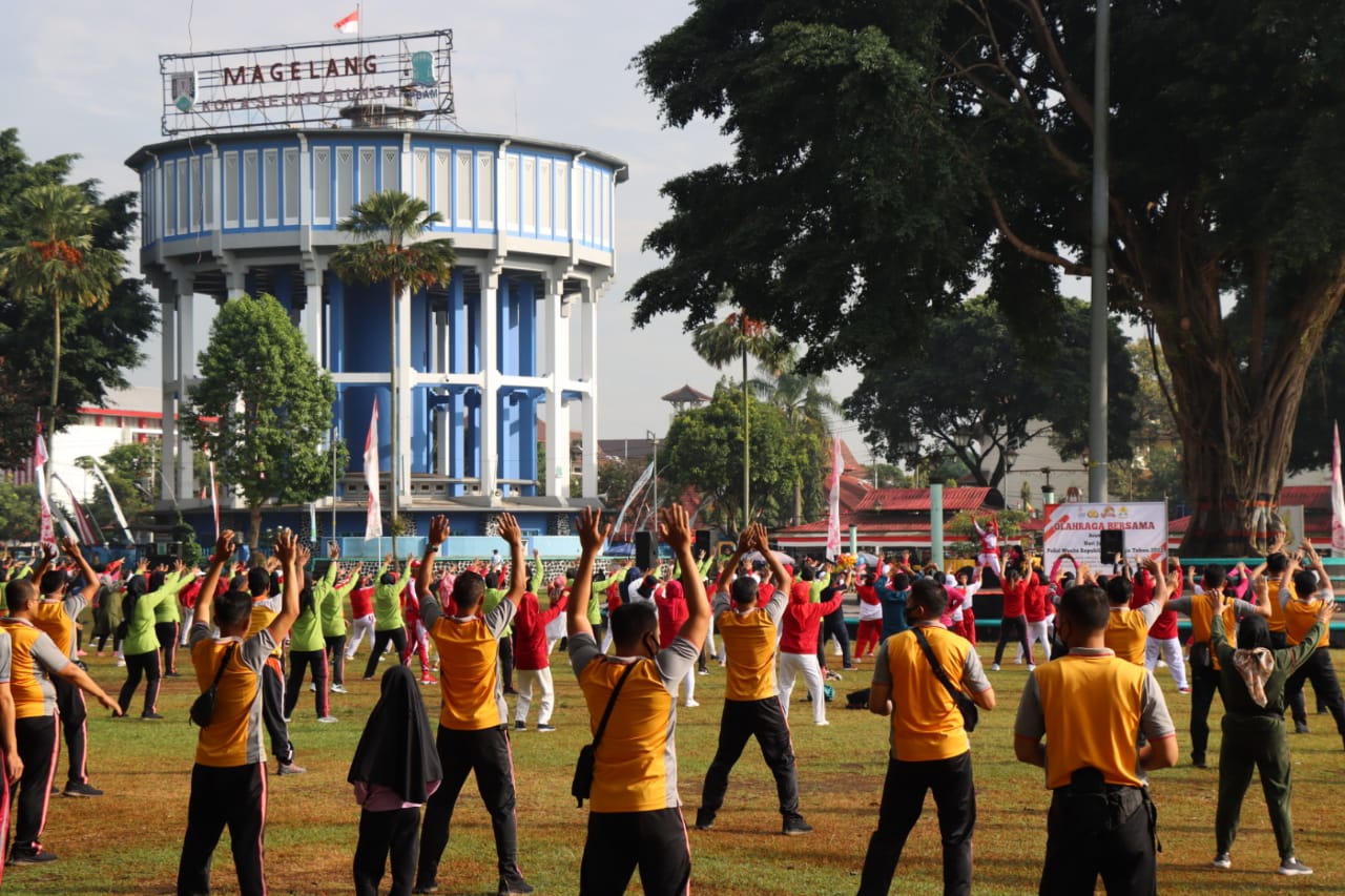 Jelang Hari Jadi Polwan ke-74, Srikandi Polres Magelang Kota Gelar Olahraga Bersama