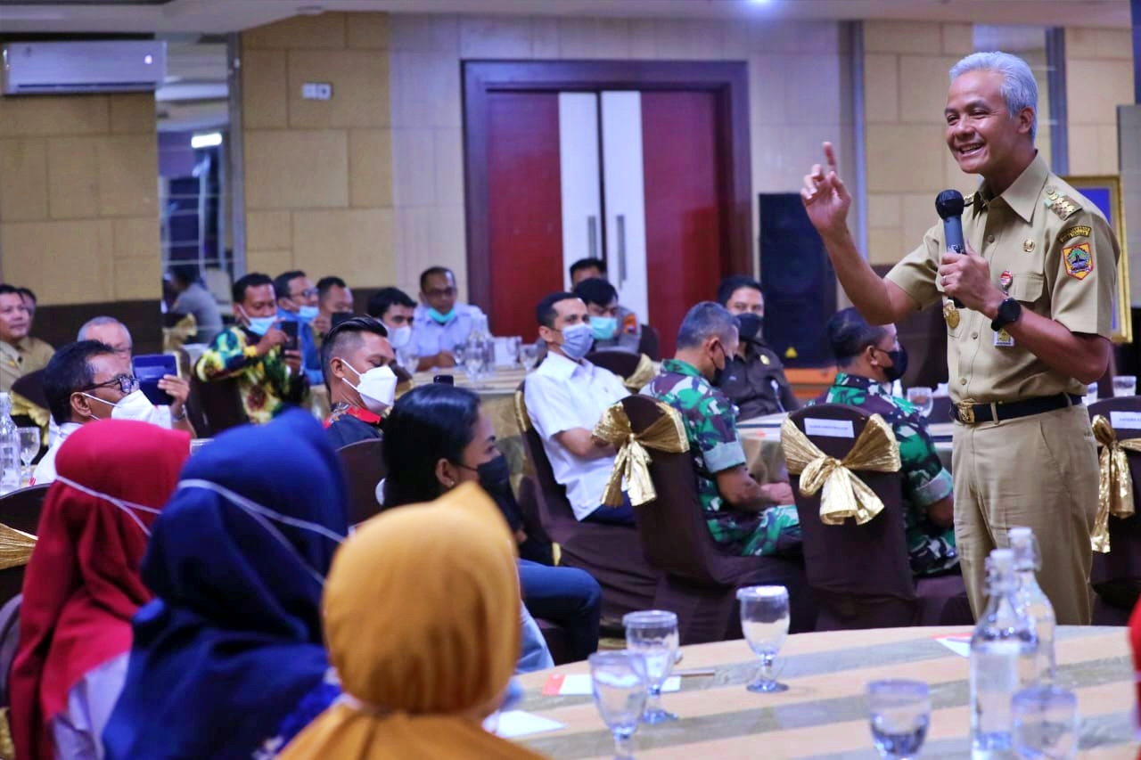 Ganjar Pranowo saat melaunching 38 Desa atau Kelurahan Bersinar yakni Bersih Narkoba di Kabupaten Klaten,