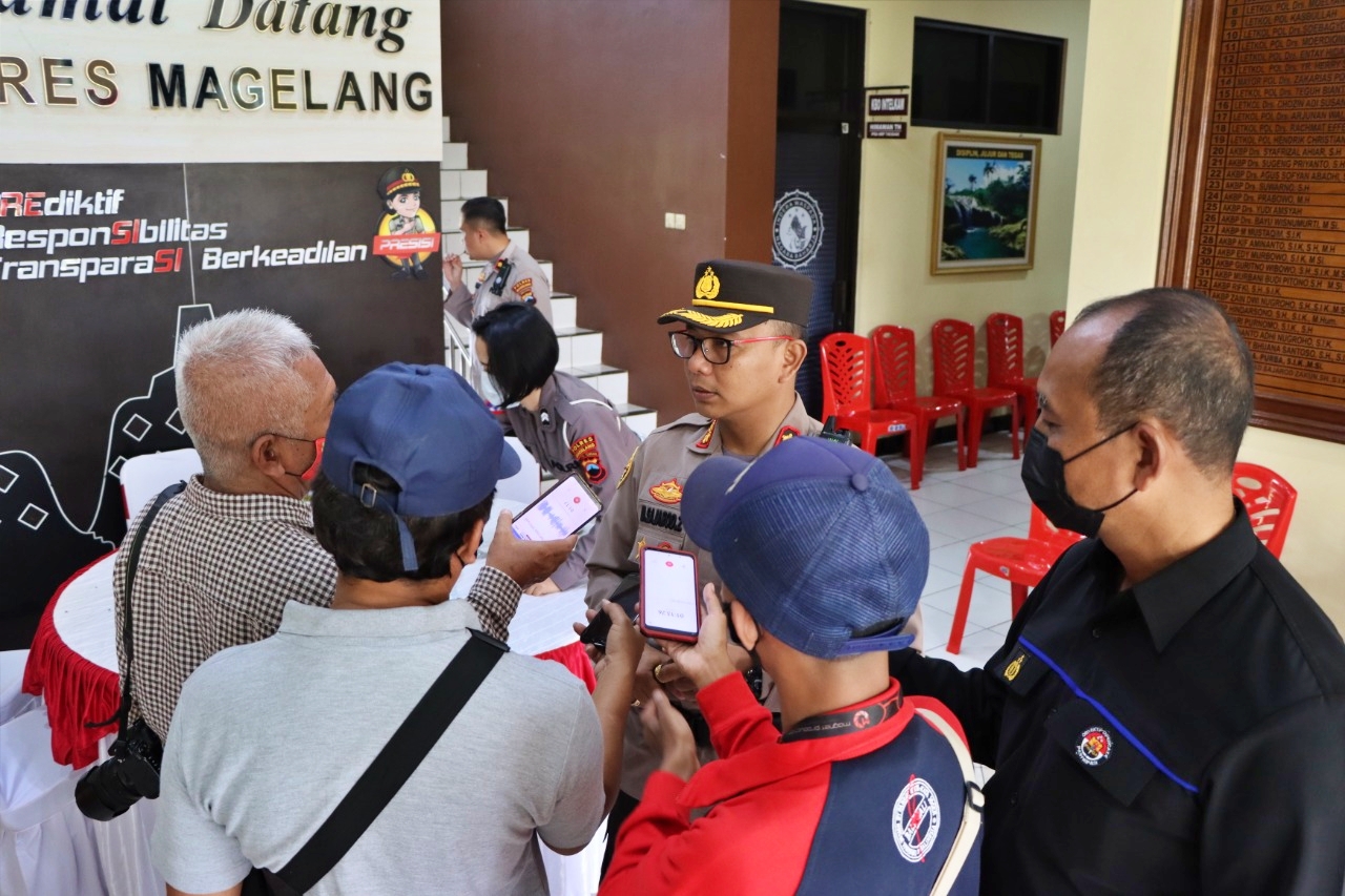 Kapolres Magelang saat diwawancarai terkait pengamanan G20 di Borobudur
