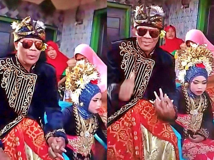 Tangkapan layar video kakek nikahi bocah 14 tahun
