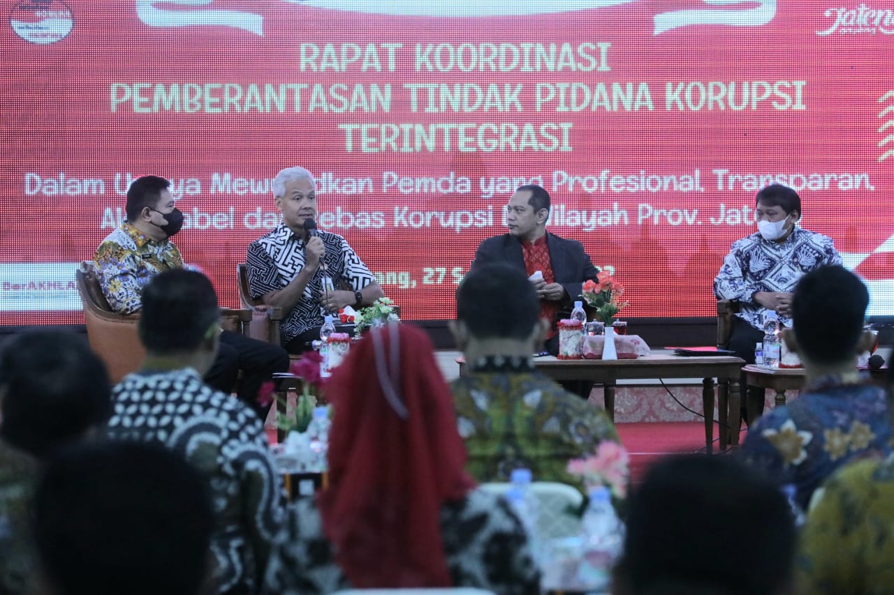Ganjar Ingatkan Bupati/Wali Kota se-Jateng Agar Perbaiki Sistem Pencegahan Korupsi