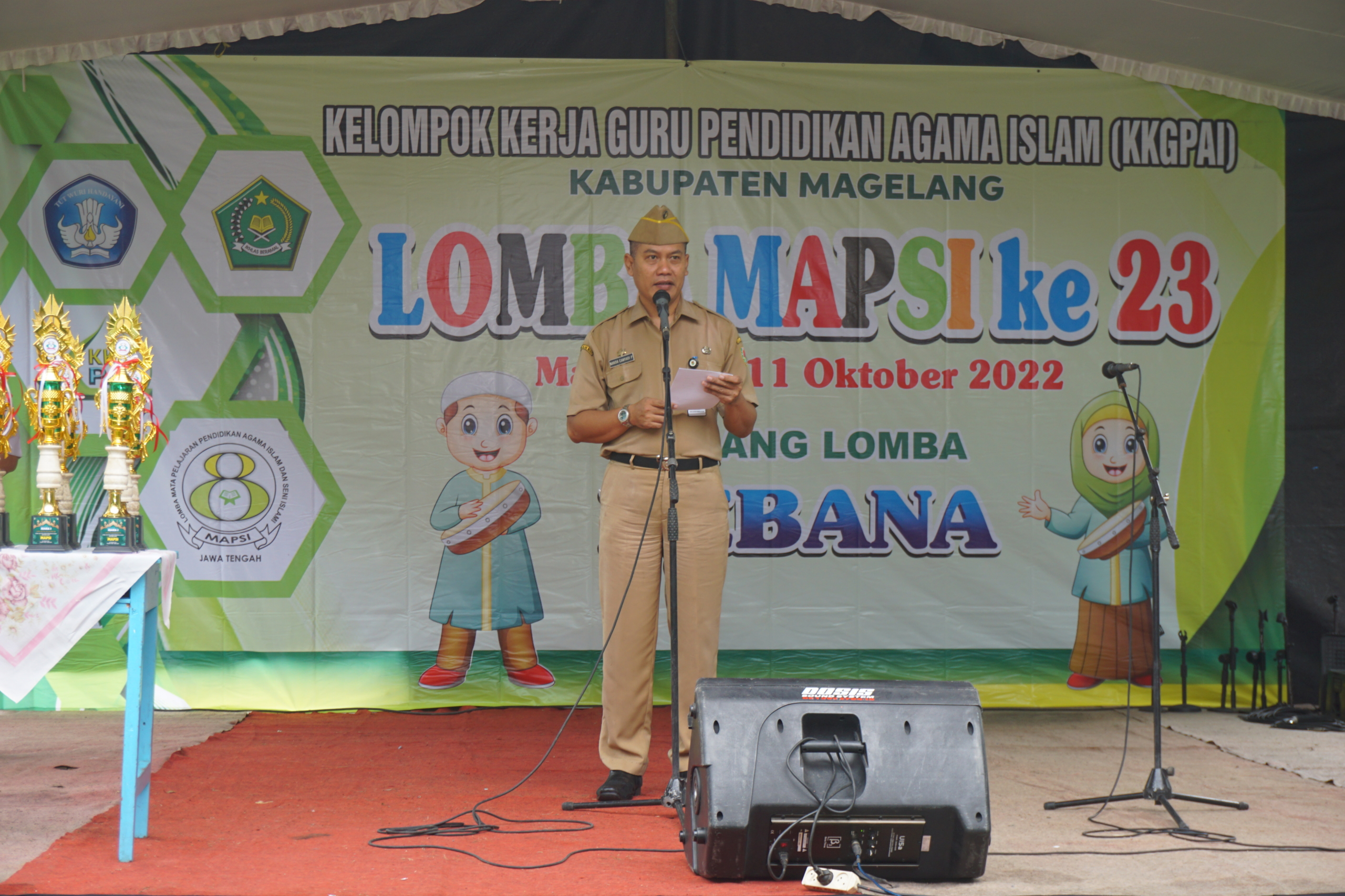 Pembukaan Lomba MAPSI ke 23 Tingkat Kabupaten Magelang oleh Asisten Pemerintahan dan Kesra Setda Kabupaten Magelang, Nanda Cahyadi Pribadi.