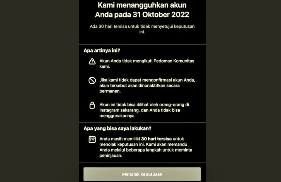 Instagram down banyak akun ditangguhkan