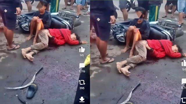 tangkapan layar video remaja yang ditembak brimob