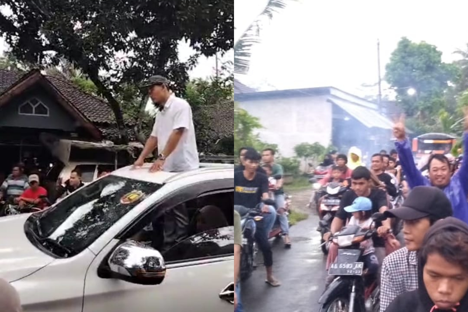 Cakades Kebonrejo Salaman Magelang menang dan diarak pendukungnya