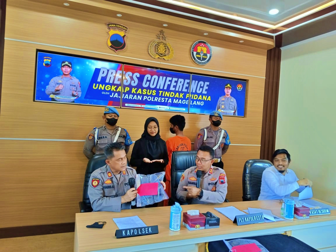 Jumpa Pers kasus pria mencuri di rumah adik ipar di Magelang