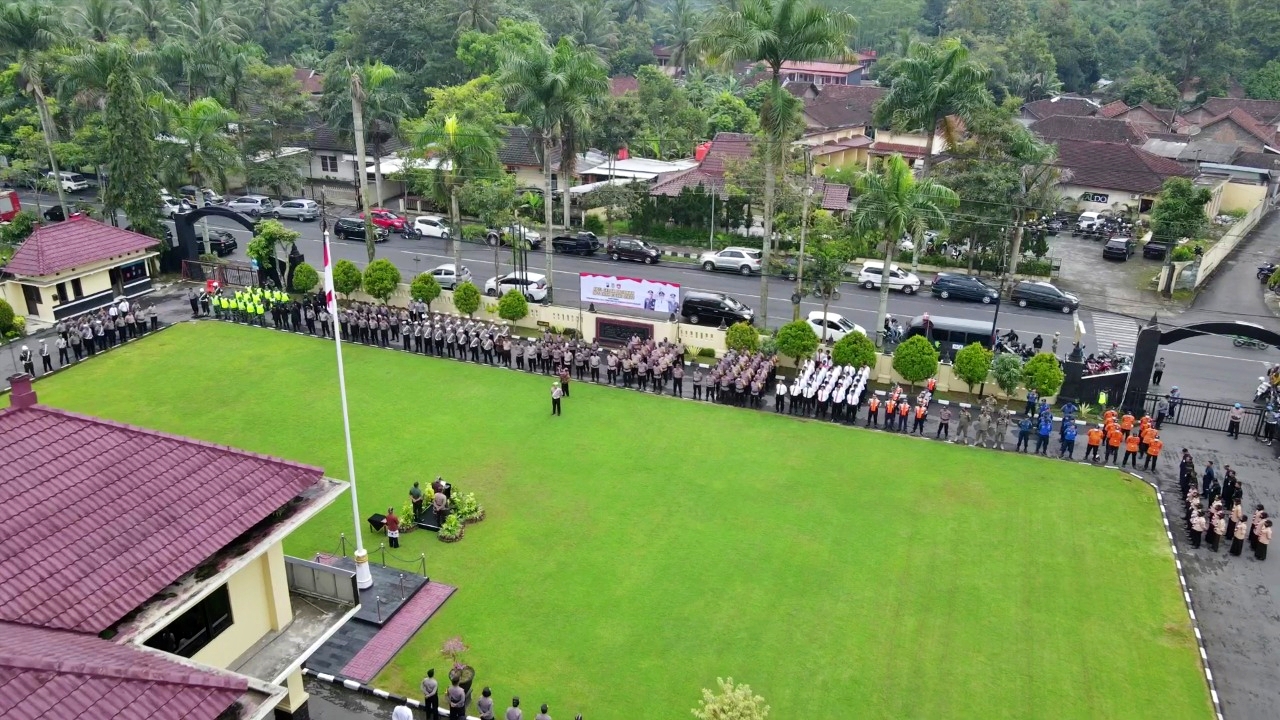 Apel Gelar Pasukan Operasi Lilin Candi 2022 oleh Polresta Magelang