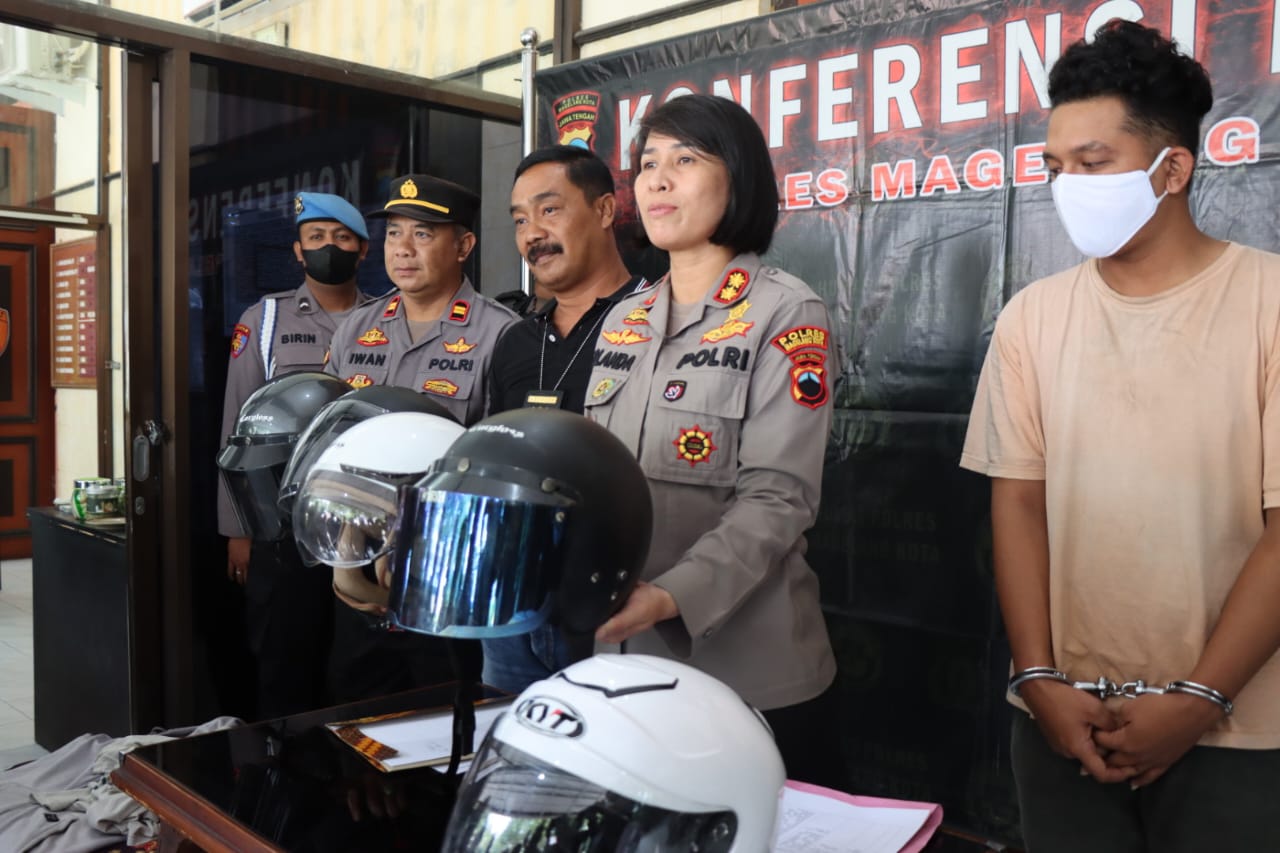 Viral Pencurian Helm di Kota Magelang, Polisi Berhasil Amankan 2 Pelaku