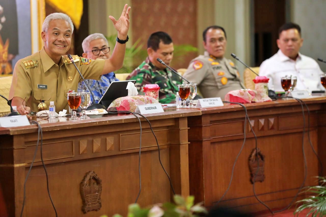 Ganjar seusai menerima Kunjungan Kerja Badan Legislasi DPR RI dalam rangka Sosialisasi Prolegnas RUU Prioritas tahun 2023