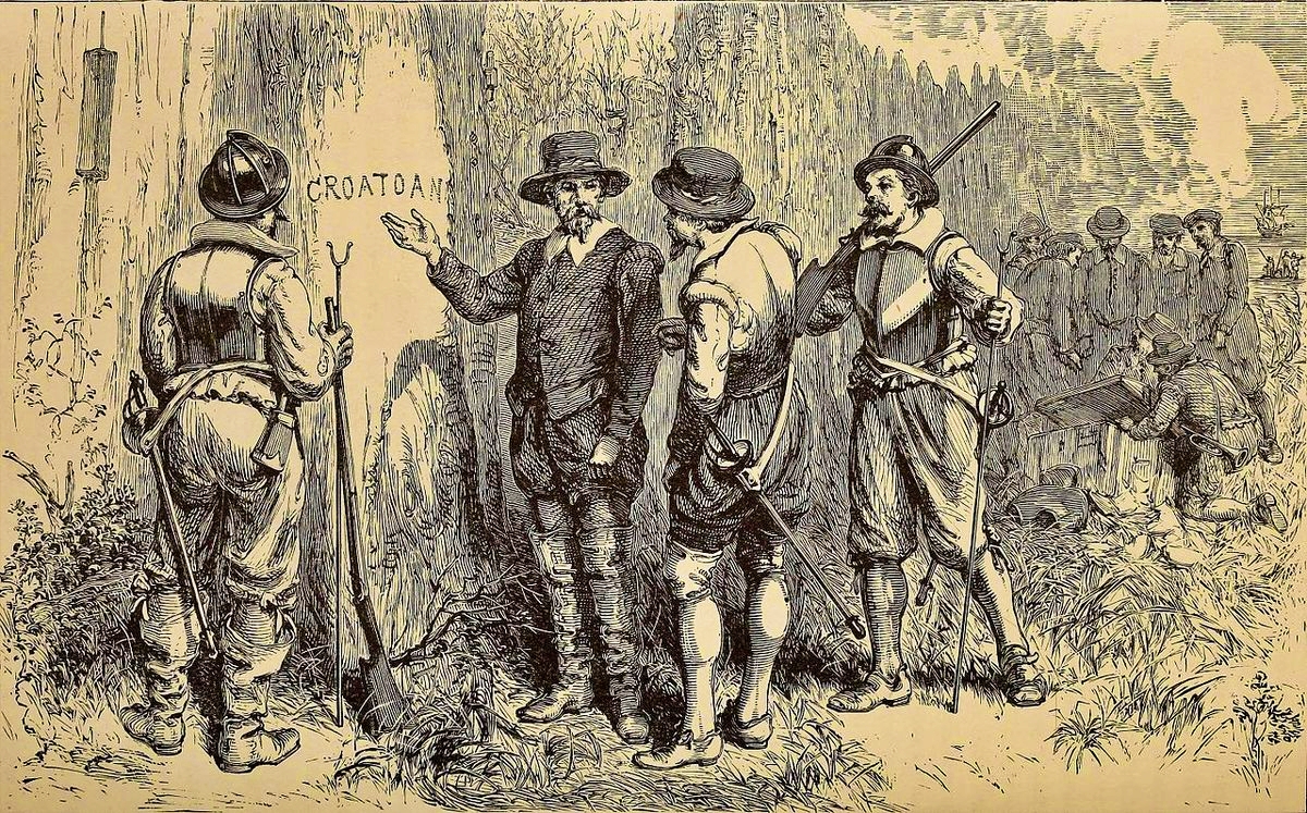 John White ketika kembali ke pulau Roanoke