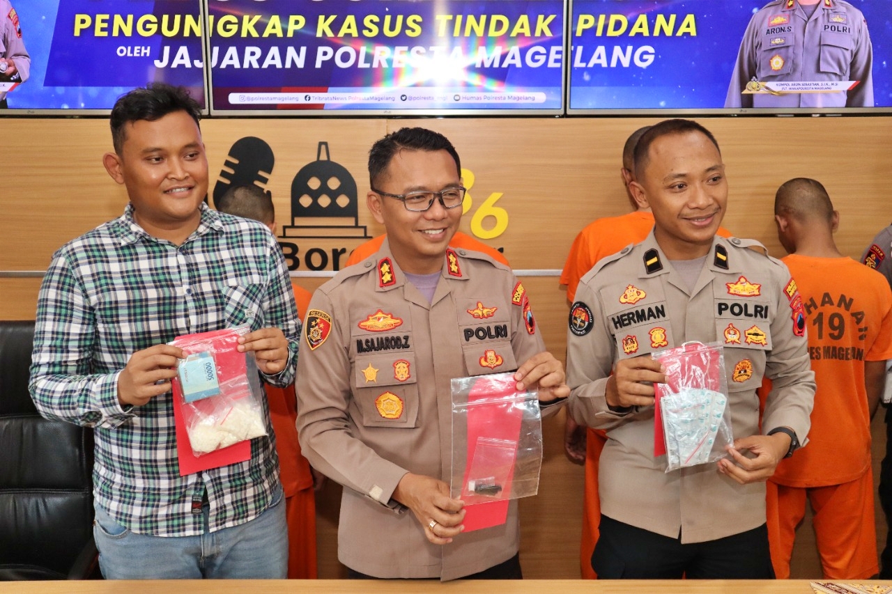 Pers rils kasus narkoba dan psikotropika oleh Polresta Magelang
