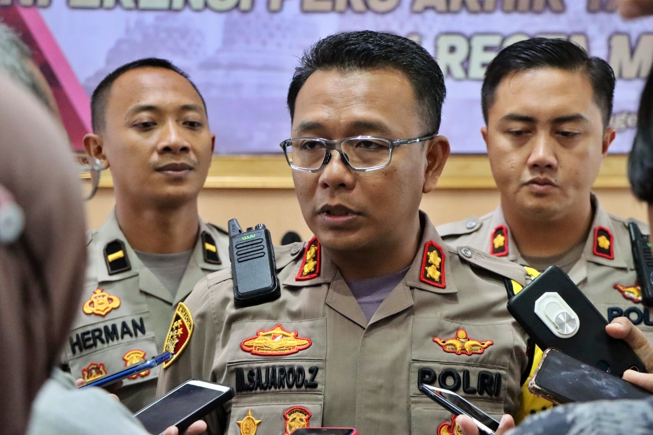 Plt Kapolresta Magelang saat jumpa pers akhir tahun 2022