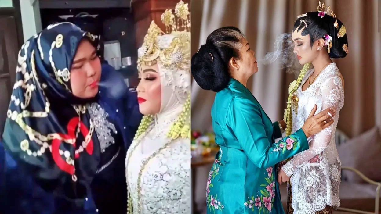 Ritual Sembogo Cahyo perias kepada pengantin perempuan
