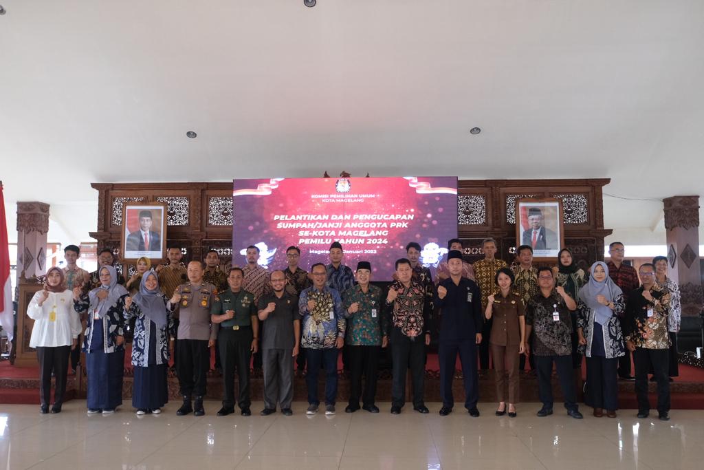 KPU Kota Magelang Lantik 15 Anggota PPK Untuk Pemilu 2024