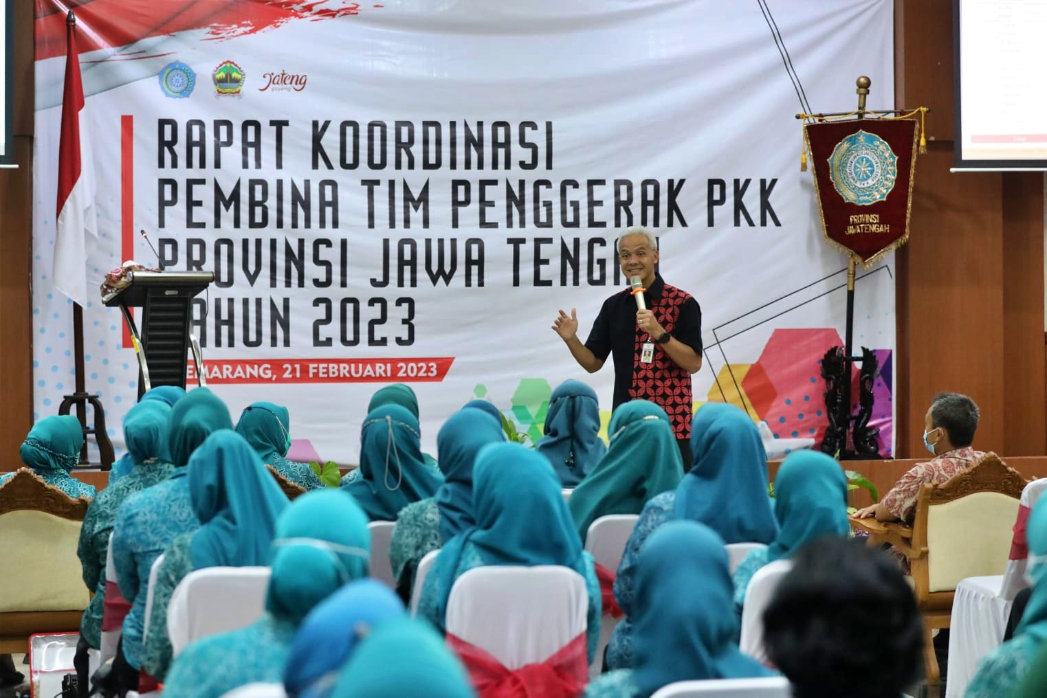 Ganjar Pranowo saat sebutkan tuga TP PKK juga ikut kendalikan inflasi