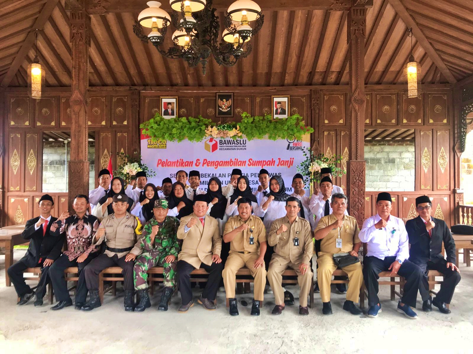 Pelantikan Panwaslu Desa atau PKD Kecamatan Dukun Kabupaten Magelang
