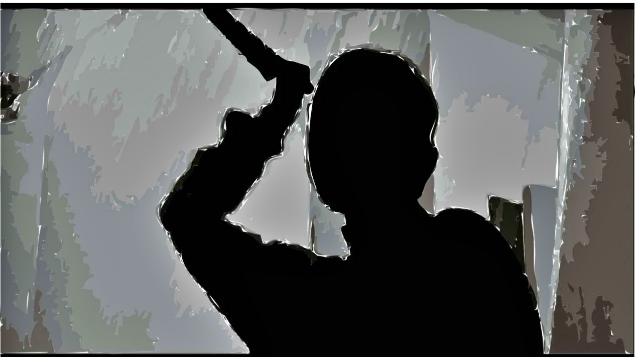 ilustrasi penusukan polisi menggunakan samurai