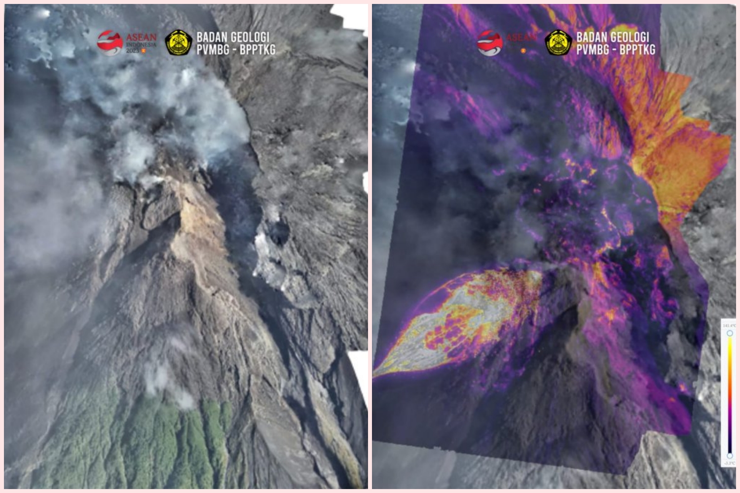 Dua Kubah Lava Merapi aktif fenomena langka dan bersejarah