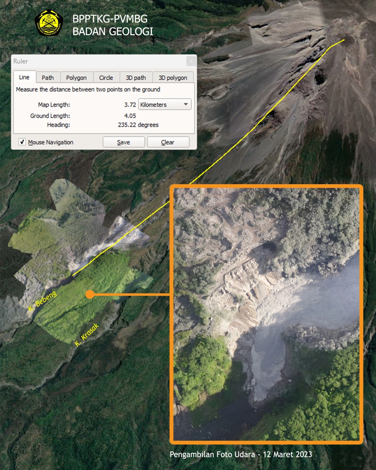 Ini Hasil Survei Tim Drone Badan Geologi Pasca Awan Panas Guguran Gunung Merapi