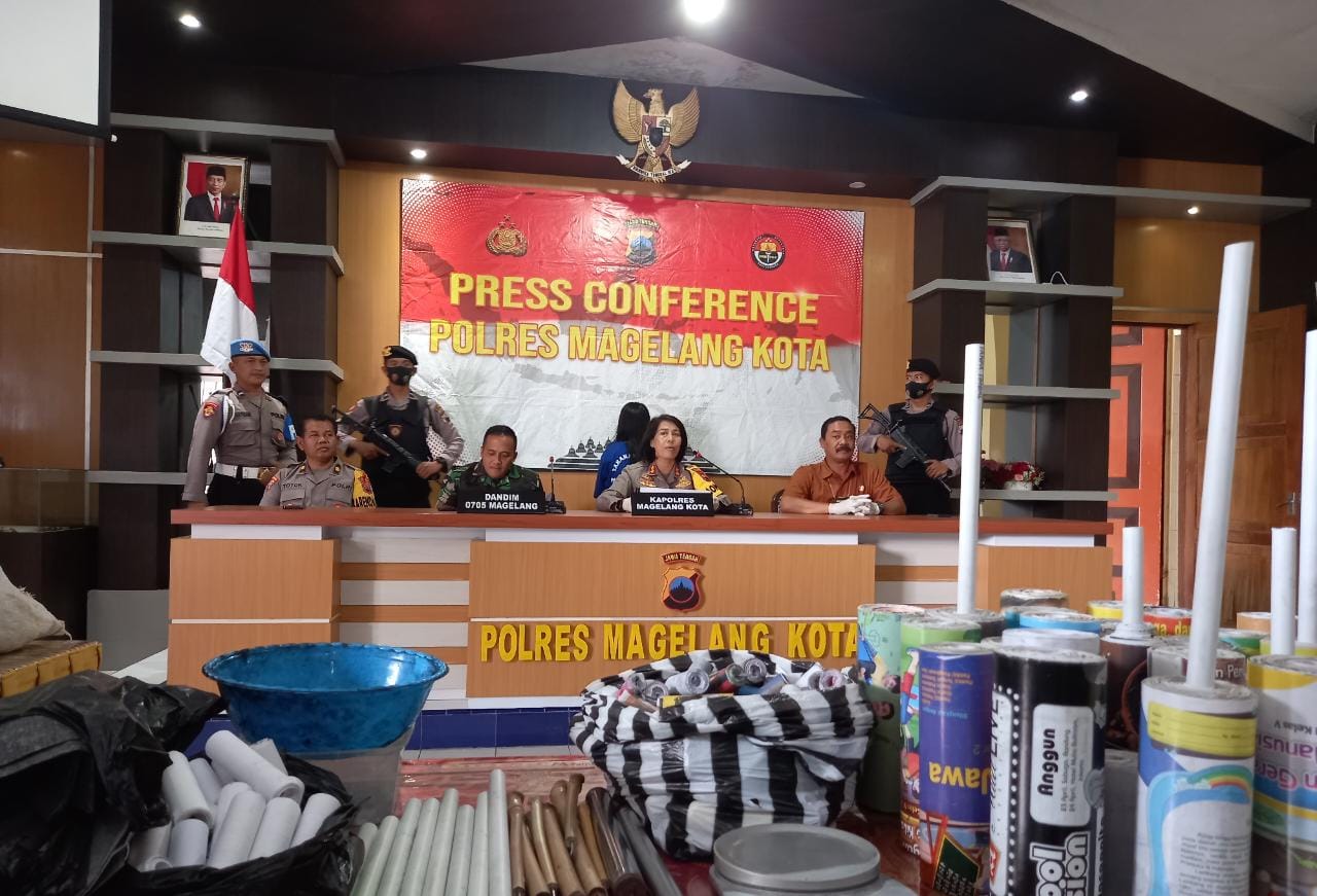 Polres Magelang Kota Sita 100 Kg Bahan Peledak Petasan