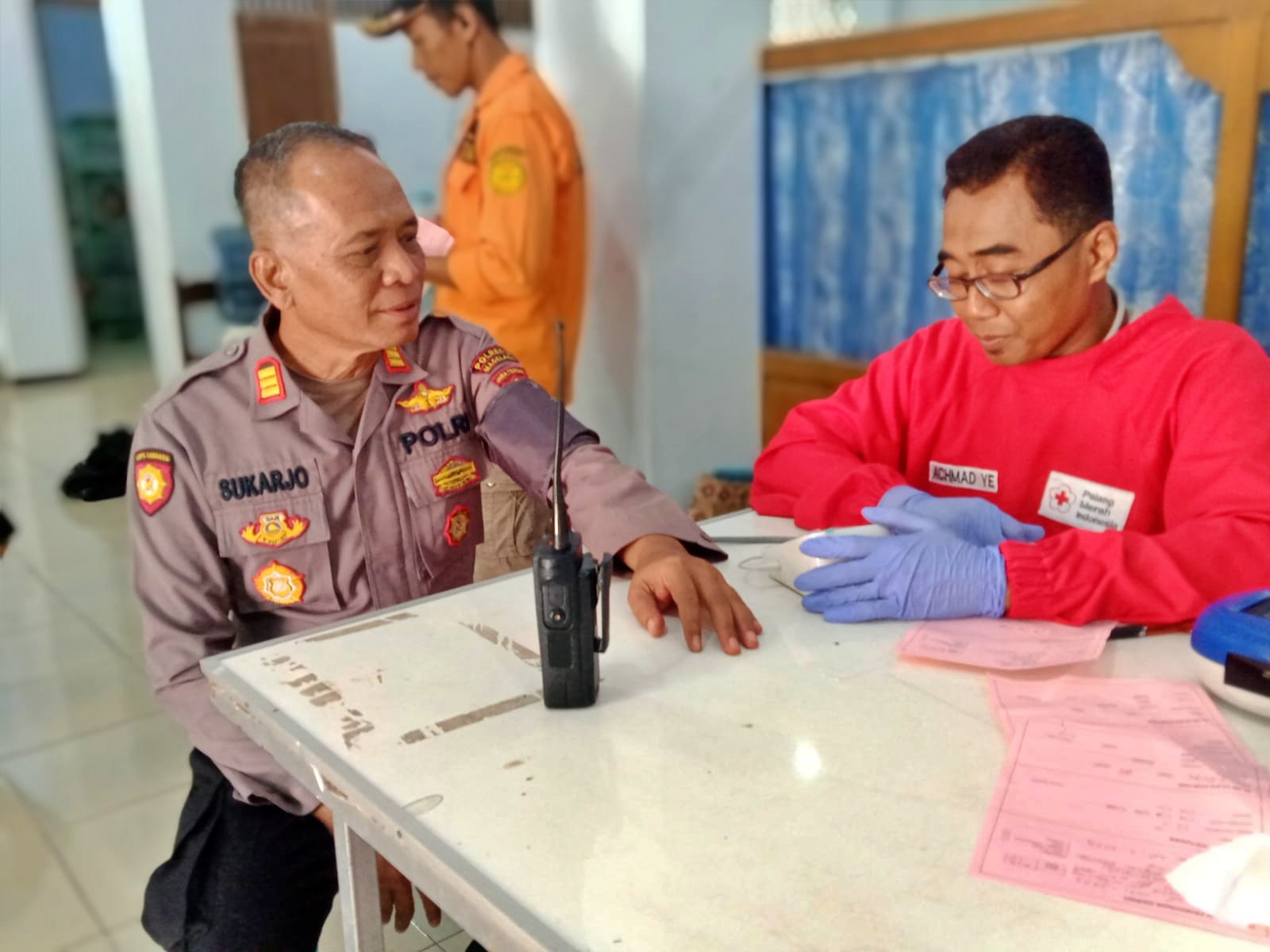 AKP Sukarjo Kapolsek Salaman Polresta Magelang ikuti Donor Darah jamaah MTA