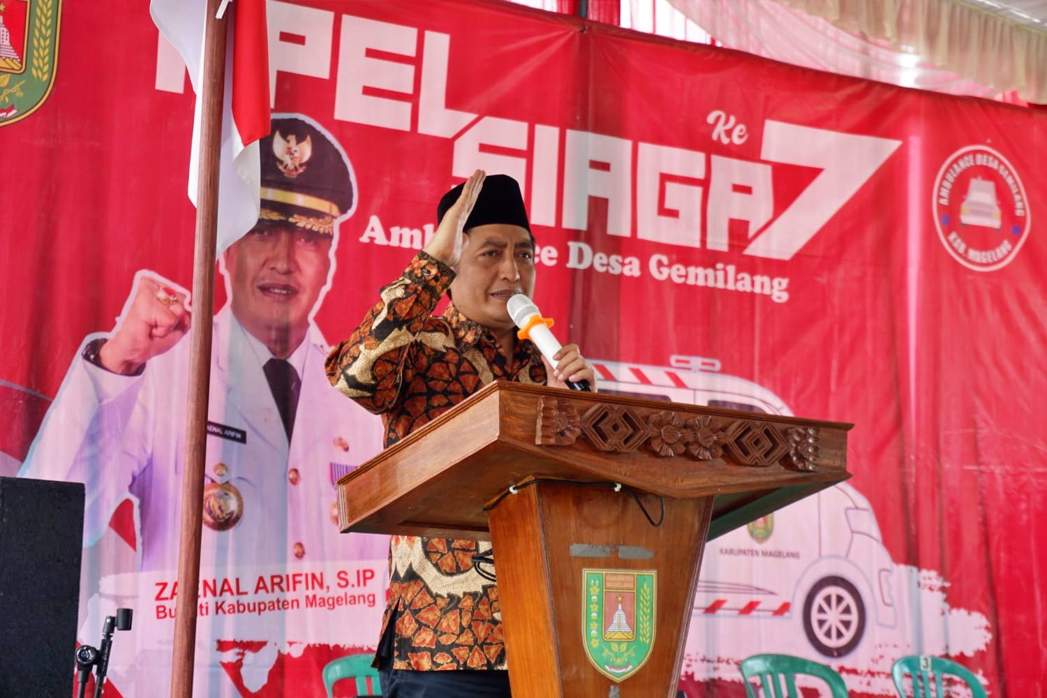 Bupati Magelang saat hadiri acara paguyubuhan Ambulance Desa Gemilang