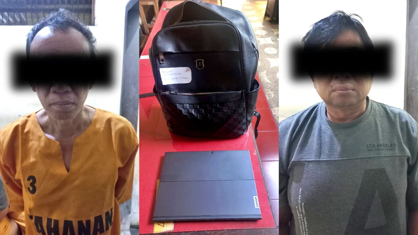 Dua Pelaku pencurian laptop yang menyamar menjadi penumpang Bus Malam di Magelang