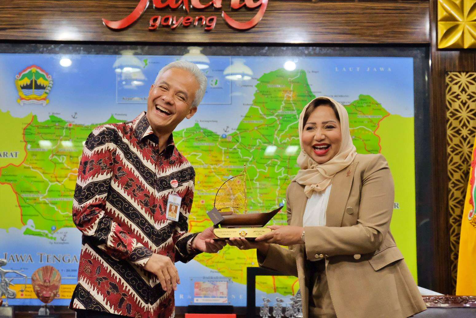 Ganjar Pranowo saat bertemua Duber Negara Qatar untuk Indonesia