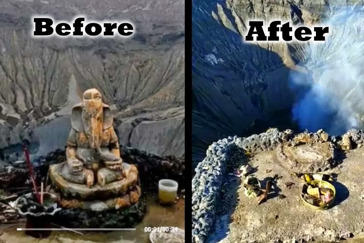Patung Ganesha di Bibir Kawah Gunung Bromo dikabarkan hilang