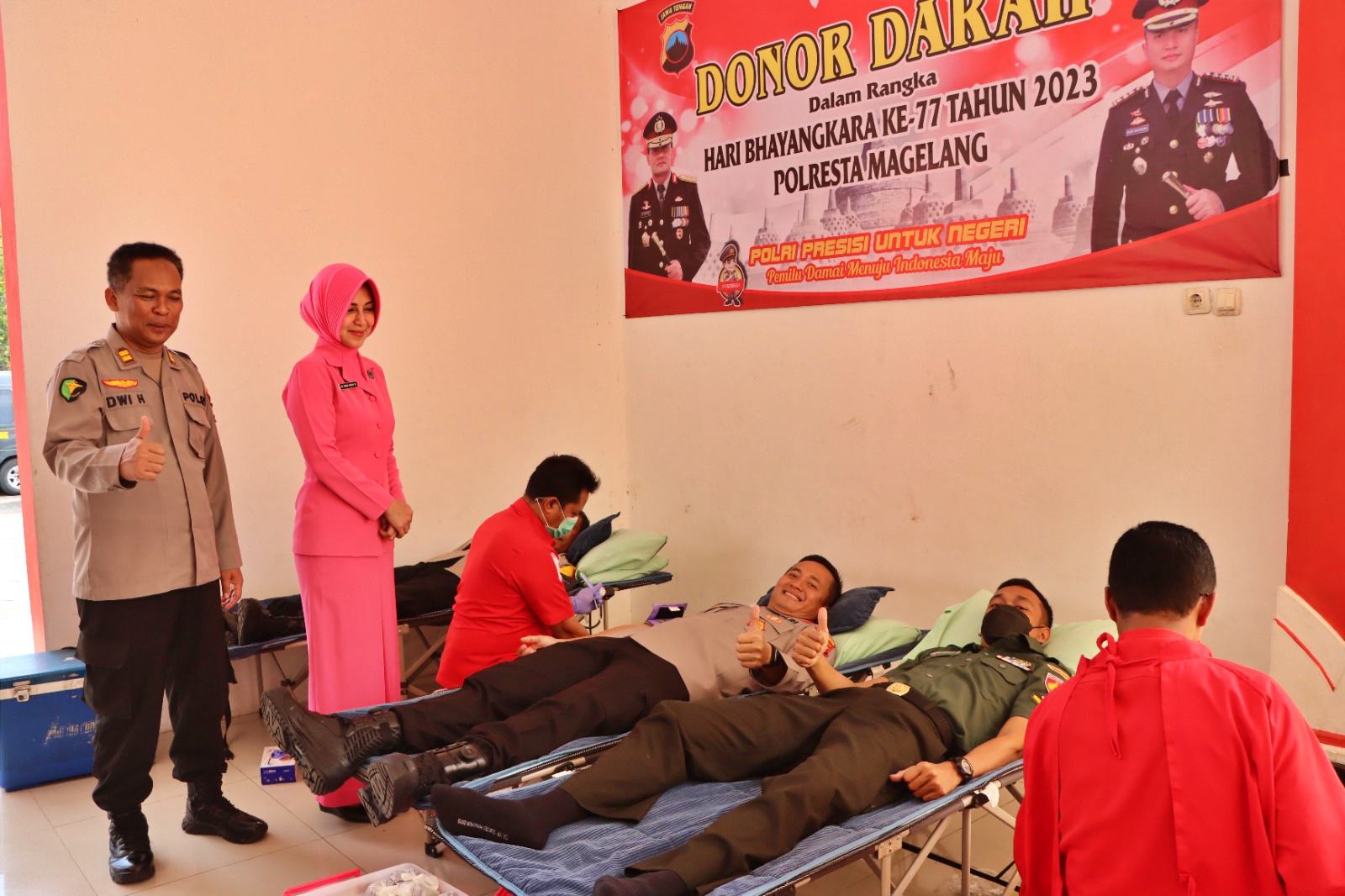 HUT Bhayangkara ke 77 Polresta Magelang gelar Donor Darah