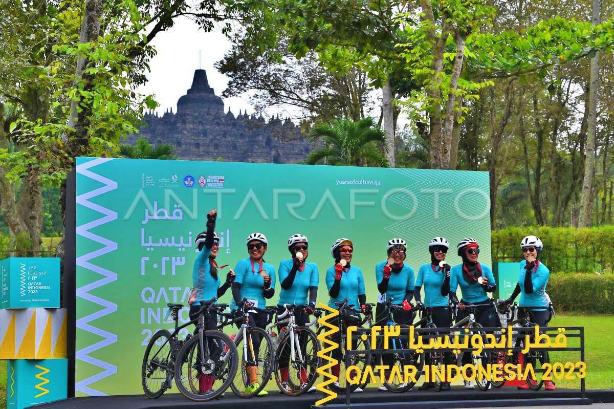 Peserta Gowes Qatar-Indonesia 2023 Year of Culture di Candi Borobudur_foto antara