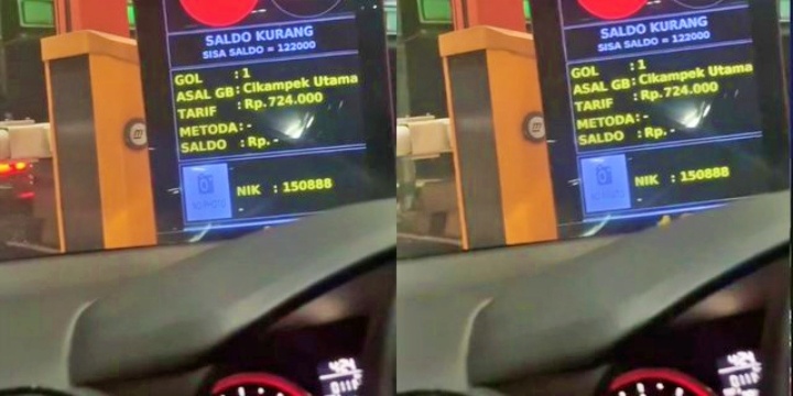 tangkapan layar video biaya atautarif jalan tol tembus Rp 700 ribu lebih viral