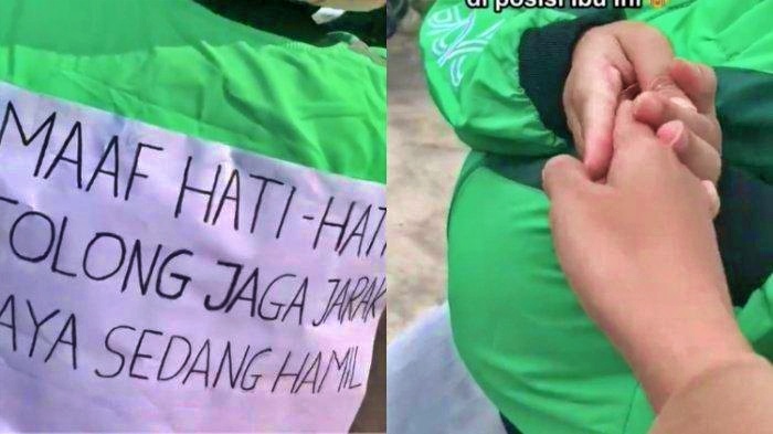 tangkapan layar video ibu hamil narik ojol