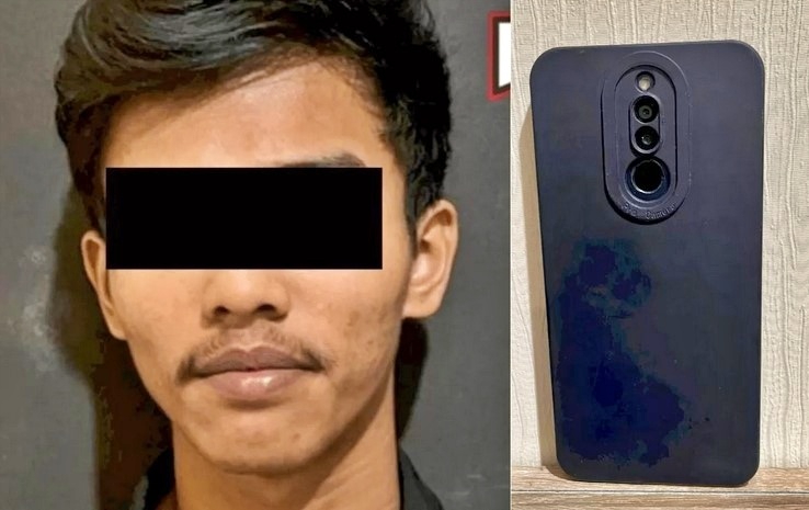 Pemuda ini ditangkap polisi saat judi slot zeus di sebuah warkop