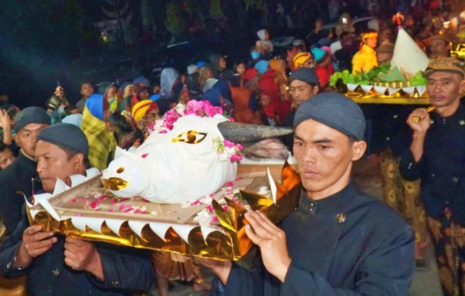 Tradisi suro kepala kerbau dilempar ke kawah Gunung Merapi