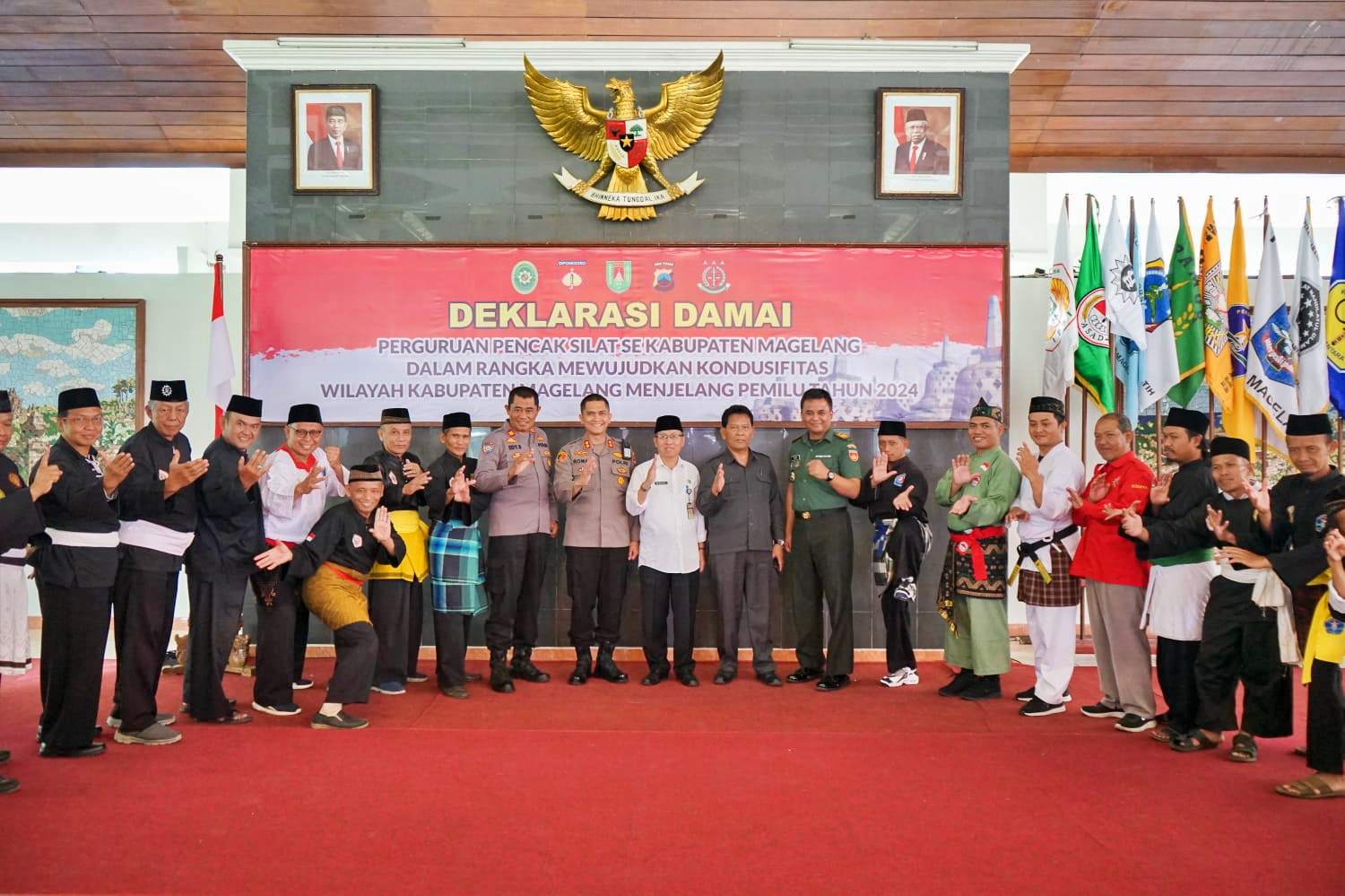 Deklarasi Damai Perguruan Pencak Silat dalam rangka Mewujudkan Kondusifitas Wilayah Kabupaten Magelang Menjelang Pemilu Tahun 2024