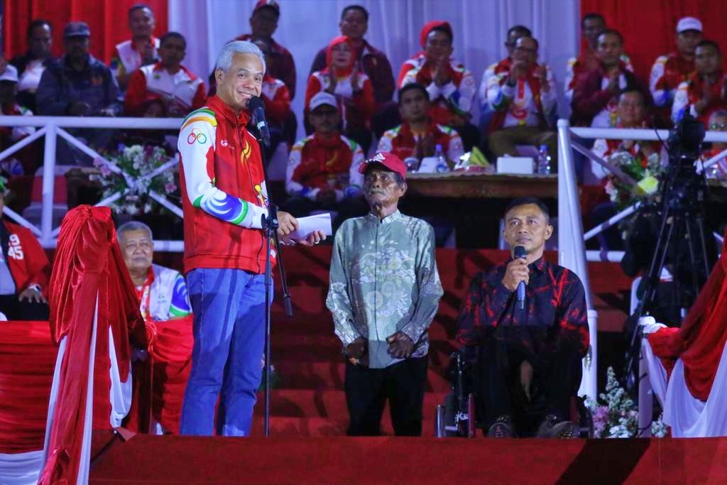 Ganjar Pranowo saat membuka Porprov Jateng ke XVI