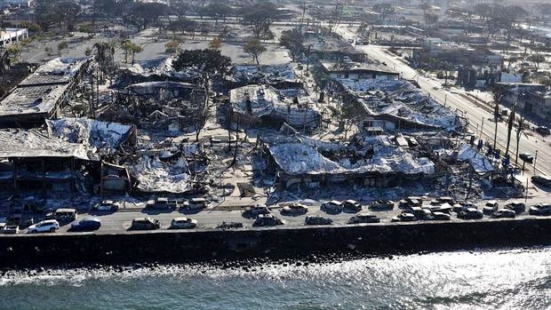 Penampakan Hawaii usai dilanda bencana kebakaran hutan. (Getty Images via AFP_JUSTIN SULLIVAN)