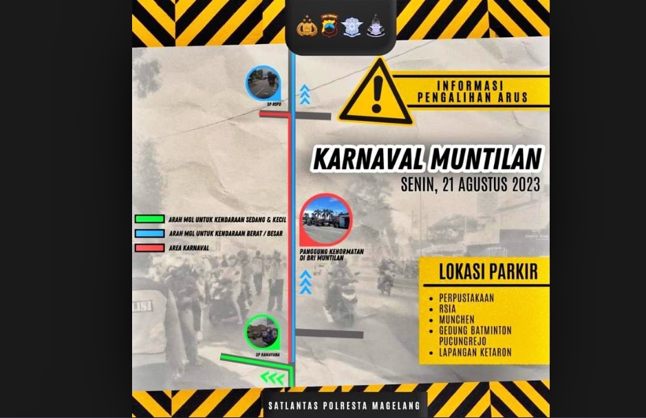 Pengalihan Arus lalu lintas Karnaval Muntilan 2023