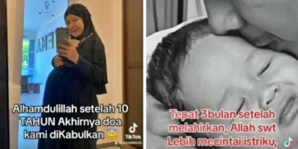 tangkapan layar video Kisah Pilu Suami 10 Tahun Menanti Buah Hati dan istri meninggal dunia