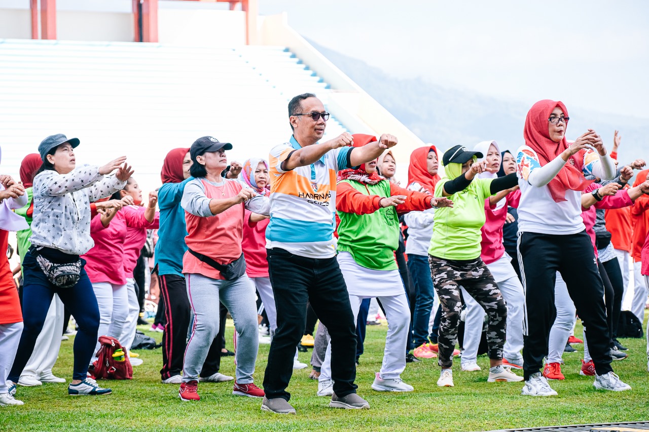 Peringatan Haornas di Kota Magelang, Dimeriahkan dengan Senam Bersama