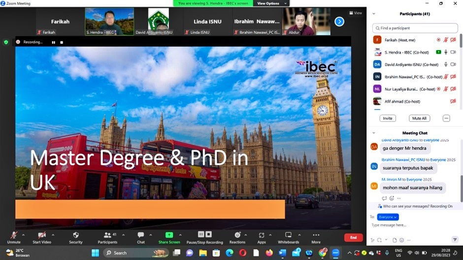 ISNU Scholarship Hunters materi yang ke -5 sukses digelar ISNU Kabupaten Magelang