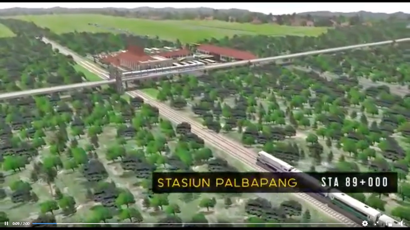 Tangkapan layar video Maket rencana pembangunan jalur kereta api yang melewati magelang