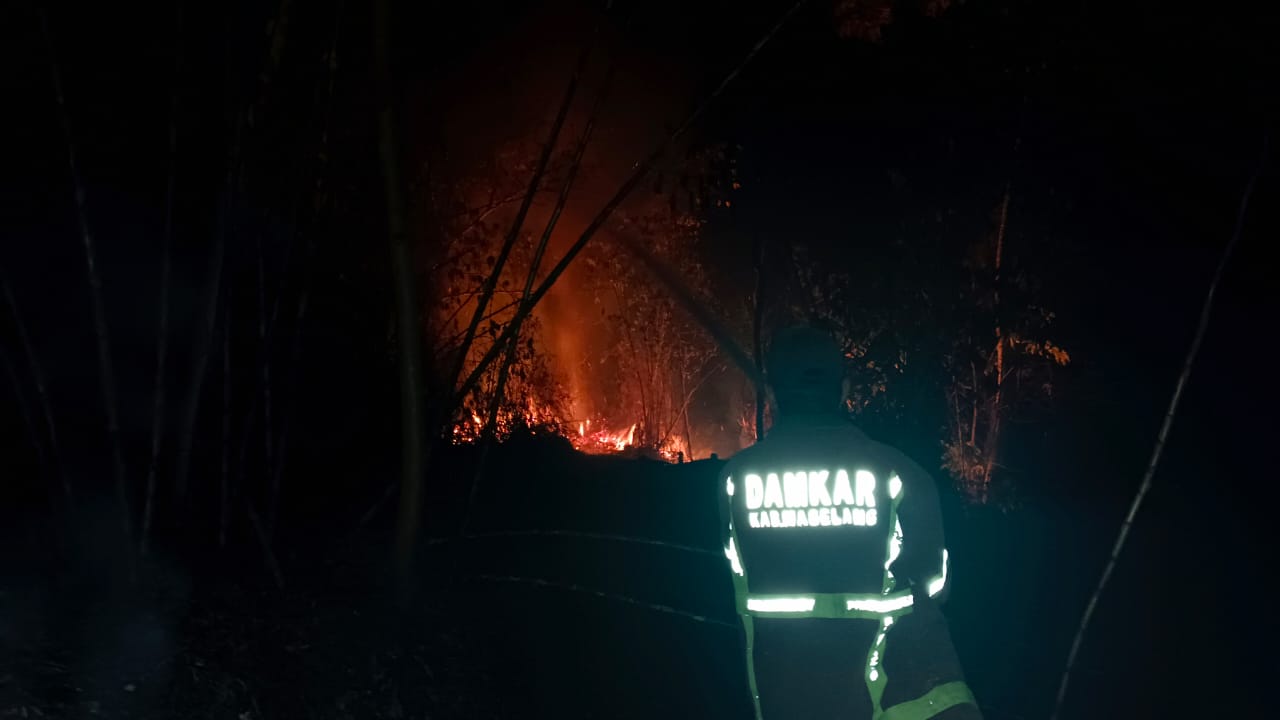 Diduga akibat Bakar Sampah dan Ditinggal, Lahan Kosong Terbakar di Magelang